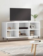 vidaXL ТВ шкаф бял 1035x30x50 см инженерно дърво