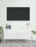 vidaXL ТВ шкаф бял 105x35x50 см стомана