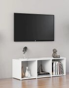 vidaXL ТВ шкаф бял 107x35x37 см инженерно дърво