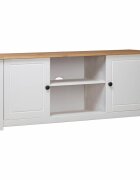 vidaXL ТВ шкаф бял 120x40x50 см бор масив Panama Range