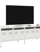vidaXL ТВ шкаф бял 135x39x435 см студеновалцувана стомана