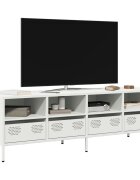 vidaXL ТВ шкаф бял 135x39x435 см студеновалцувана стомана