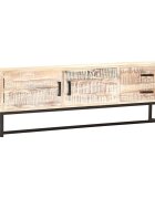vidaXL ТВ шкаф бял 140x30x45 см акациево дърво масив