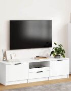 vidaXL ТВ шкаф бял 140x35x40 см инженерно дърво