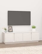 vidaXL ТВ шкаф бял 140x40x40 см бор масив
