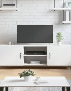 vidaXL ТВ шкаф бял 150x30x50 см инженерно дърво