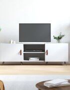 vidaXL ТВ шкаф бял 150x30x50 см инженерно дърво