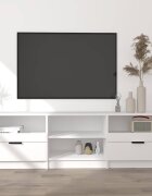 vidaXL ТВ шкаф бял 150x335x45 см инженерно дърво