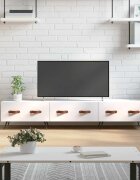 vidaXL ТВ шкаф бял 150x36x30 см инженерно дърво