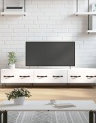 vidaXL ТВ шкаф бял 150x36x30 см инженерно дърво