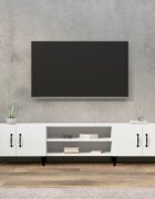 vidaXL ТВ шкаф бял 180x315x40 см инженерно дърво