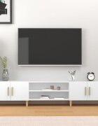vidaXL ТВ шкаф бял 180x315x40 см инженерно дърво