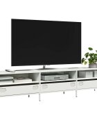 vidaXL ТВ шкаф бял 202x39x435 см студеновалцувана стомана
