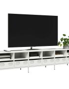 vidaXL ТВ шкаф бял 202x39x435 см студеновалцувана стомана