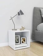 vidaXL ТВ шкаф бял 37x35x37 см инженерно дърво