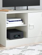 vidaXL ТВ шкаф бял 67x39x44 см стомана