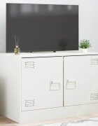 vidaXL ТВ шкаф бял 67x39x44 см стомана