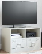 vidaXL ТВ шкаф бял 67x39x44 см стомана