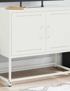 vidaXL ТВ шкаф бял 685x39x605 см стомана