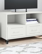 vidaXL ТВ шкаф бял 68x39x435 см стомана