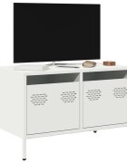 vidaXL ТВ шкаф бял 68x39x435 см студеновалцувана стомана