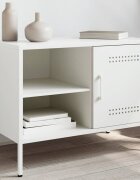 vidaXL ТВ шкаф бял 68x39x505 см стомана