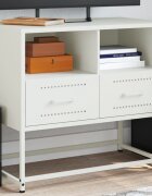 vidaXL ТВ шкаф бял 68x39x605 см стомана