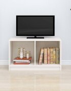vidaXL ТВ шкаф бял 70x33x42 см бор масив