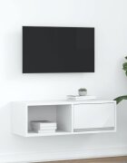 vidaXL ТВ шкаф бял 80x31x255 см инженерно дърво