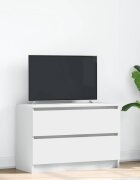vidaXL ТВ шкаф бял 80x35x54 cm Изработена дървесина