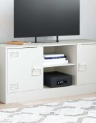 vidaXL ТВ шкаф бял 99x39x44 см стомана