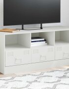 vidaXL ТВ шкаф бял 99x39x44 см стомана