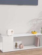vidaXL ТВ шкаф бял гланц 100x24x32 см инженерно дърво