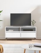vidaXL ТВ шкаф бял гланц 100x345x445 см инженерно дърво