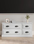 vidaXL ТВ шкаф бял гланц 100x355x45 см инженерно дърво