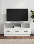 vidaXL ТВ шкаф Бял гланц 102 x 345 x 47 см Инженерна дървесина