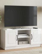 vidaXL ТВ шкаф Бял гланц 102 x 345 x 47 см Инженерна дървесина