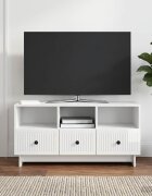 vidaXL ТВ шкаф Бял гланц 102 x 345 x 50 см Инженерна дървесина