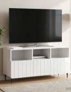 vidaXL ТВ шкаф Бял гланц 102 x 345 x 50 см Инженерна дървесина