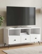 vidaXL ТВ шкаф Бял гланц 102 x 345 x 50 см Инженерна дървесина