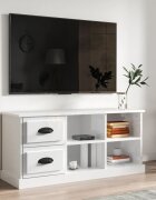 vidaXL ТВ шкаф бял гланц 102x355x475 см инженерно дърво