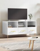 vidaXL ТВ шкаф бял гланц 102x36x50 см инженерно дърво