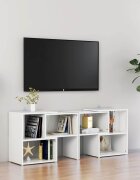 vidaXL ТВ шкаф бял гланц 104x30x52 см инженерно дърво