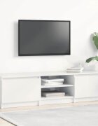 vidaXL ТВ шкаф бял гланц 140x40x355 см инженерно дърво