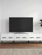 vidaXL ТВ шкаф Бял гланц 147 x 345 x 30 см Инженерна дървесина
