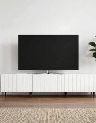 vidaXL ТВ шкаф Бял гланц 147 x 345 x 32 см Инженерна дървесина
