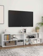 vidaXL ТВ шкаф бял гланц 149x30x52 см инженерно дърво
