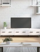 vidaXL ТВ шкаф бял гланц 150x36x30 см инженерно дърво