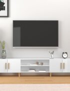 vidaXL ТВ шкаф бял гланц 180x315x40 см инженерно дърво