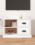 vidaXL ТВ шкаф бял гланц 73x355x475 см инженерно дърво